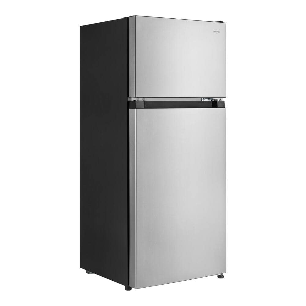 Vissani 4.5 cu. ft. 2-Door Mini Refrigerator in Platinum Steel with Freezer