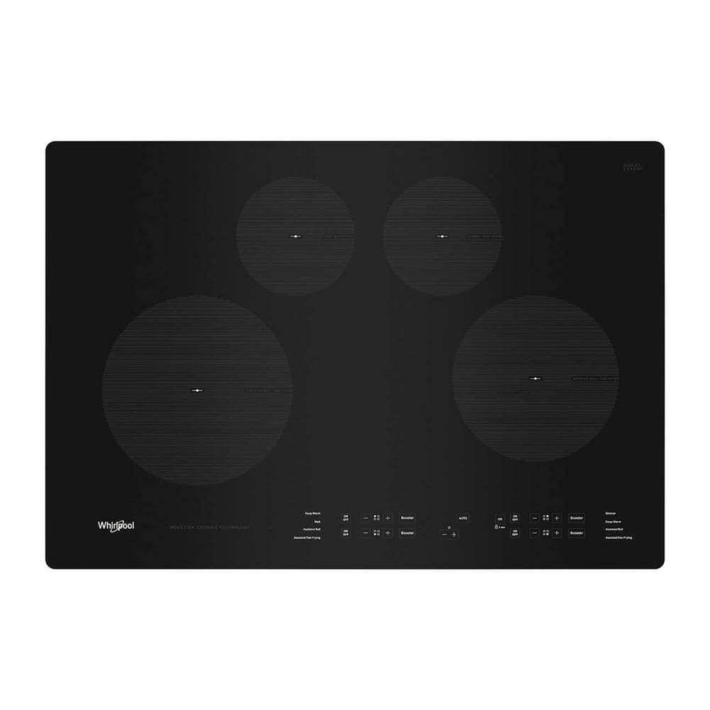 30 in. Glass Electric Induction Cooktop in Black with 4 Burner Elements including Quick Cleanup