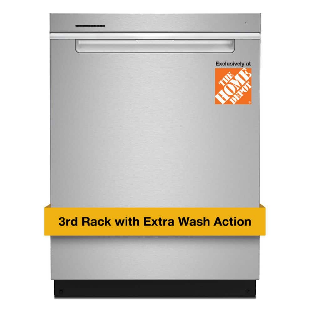 Whirlpool 24 in. Built-In Tall Tub 41 dBA Dishwasher in Fingerprint Resistant Stainless Steel with Washing 3rd Rack
