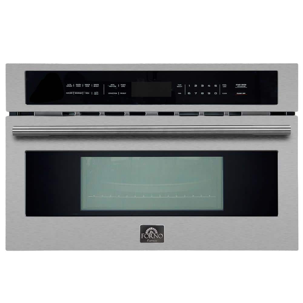Forno Oliena 30 in. 1.6 Cu. Ft. Compact Microwave and Convection Oven in Stainless Steel