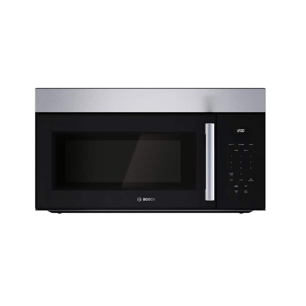 Bosch 100 Series 30 in. 1.7 cu. ft. Over-the-Range Microwave in Stainless Steel, 1000-Watt Cooking Power with Multi-Speed Vent