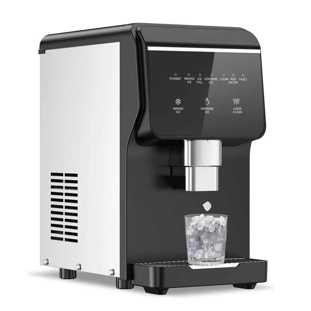 TITTLA 12 in. 105+ lbs. /24H Countertop Ice Maker Automatic Drop Clear Ice Cubes in Black Portable Moving Ice Machine