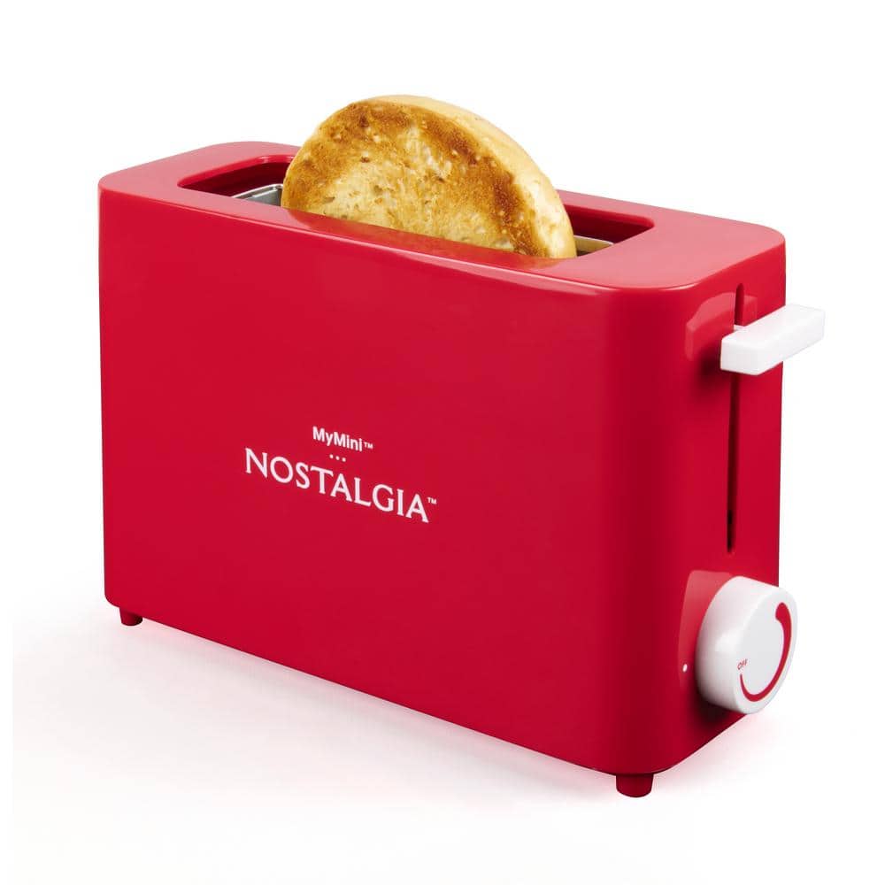Nostalgia 500-Watt Single Slice Red Long Slot Toaster