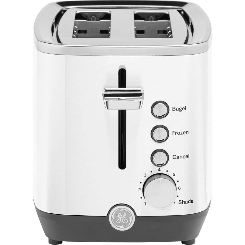 GE 2-Slice 850-Watt White Toaster with 7-Shade Settings