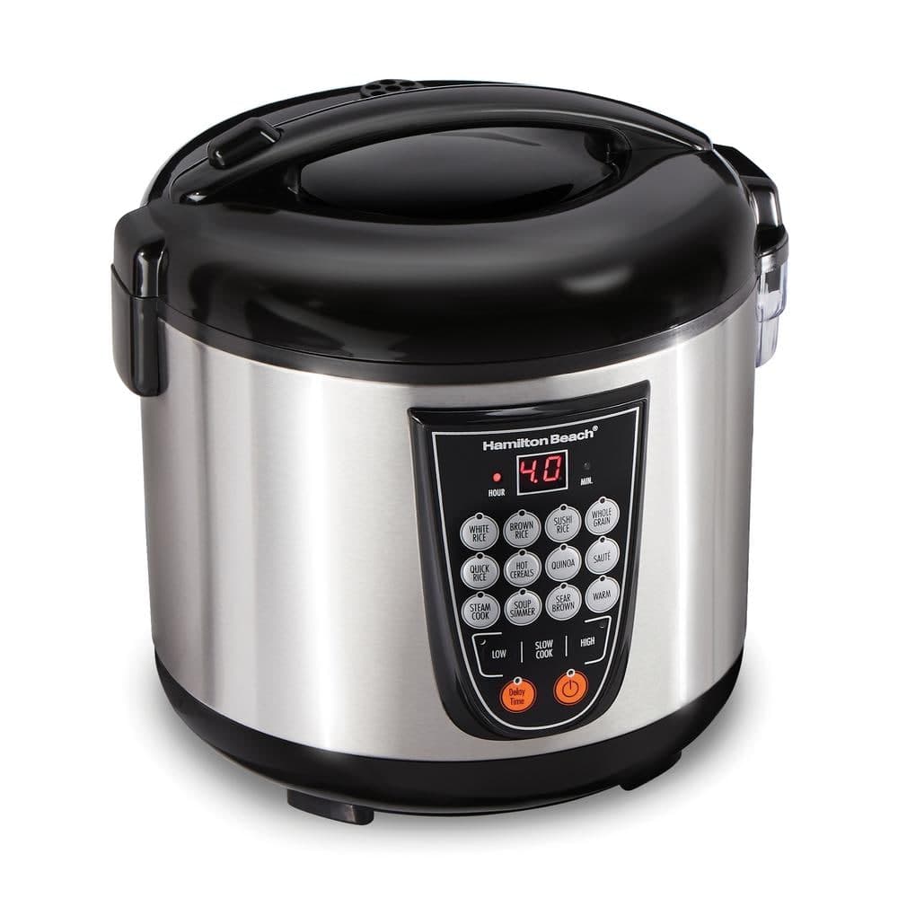 Hamilton Beach Digital 4.5 Qt. Stainless Steel Electric Multi-Cooker 14 Pre-Programmed Settings