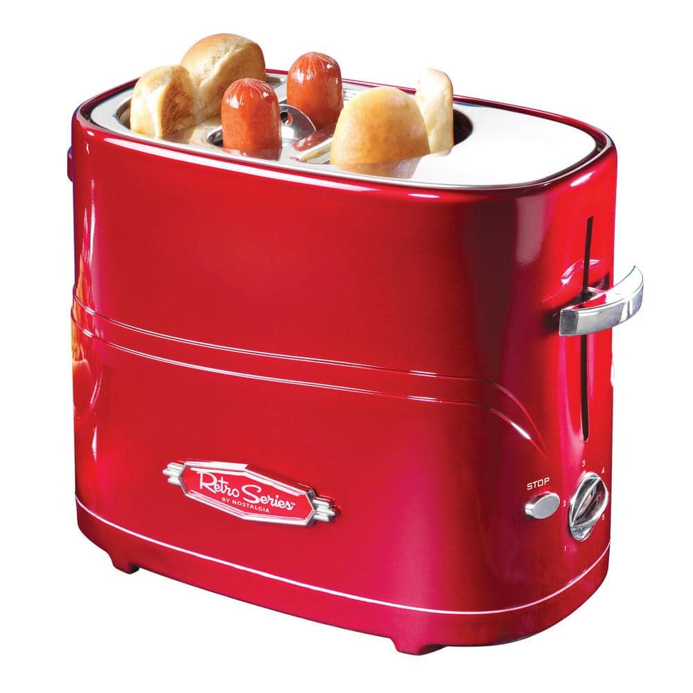 Nostalgia Pop-Up 2-Hot Dog and Bun Toaster With Mini Tongs