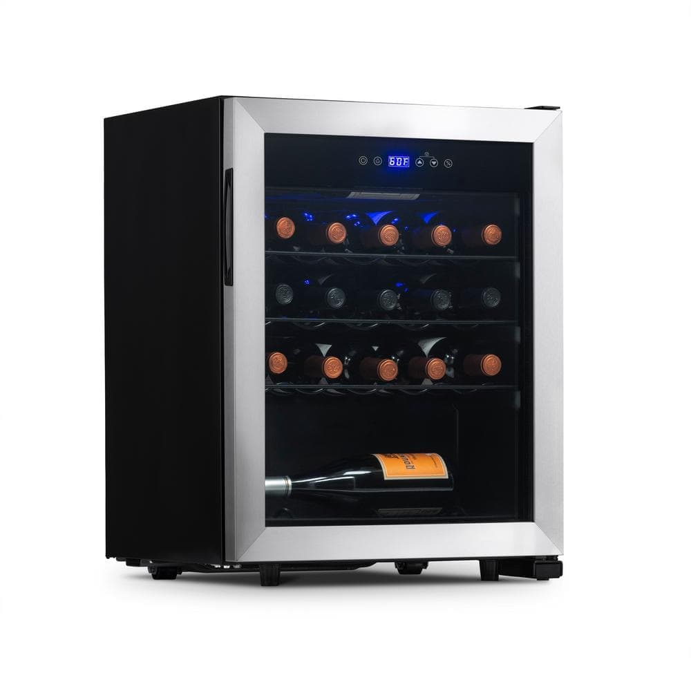 NewAir 18 in. 23-bottle Freestanding Wine Cooler Fridge Refrigerator with Stainless Steel Door and Quiet Compressor