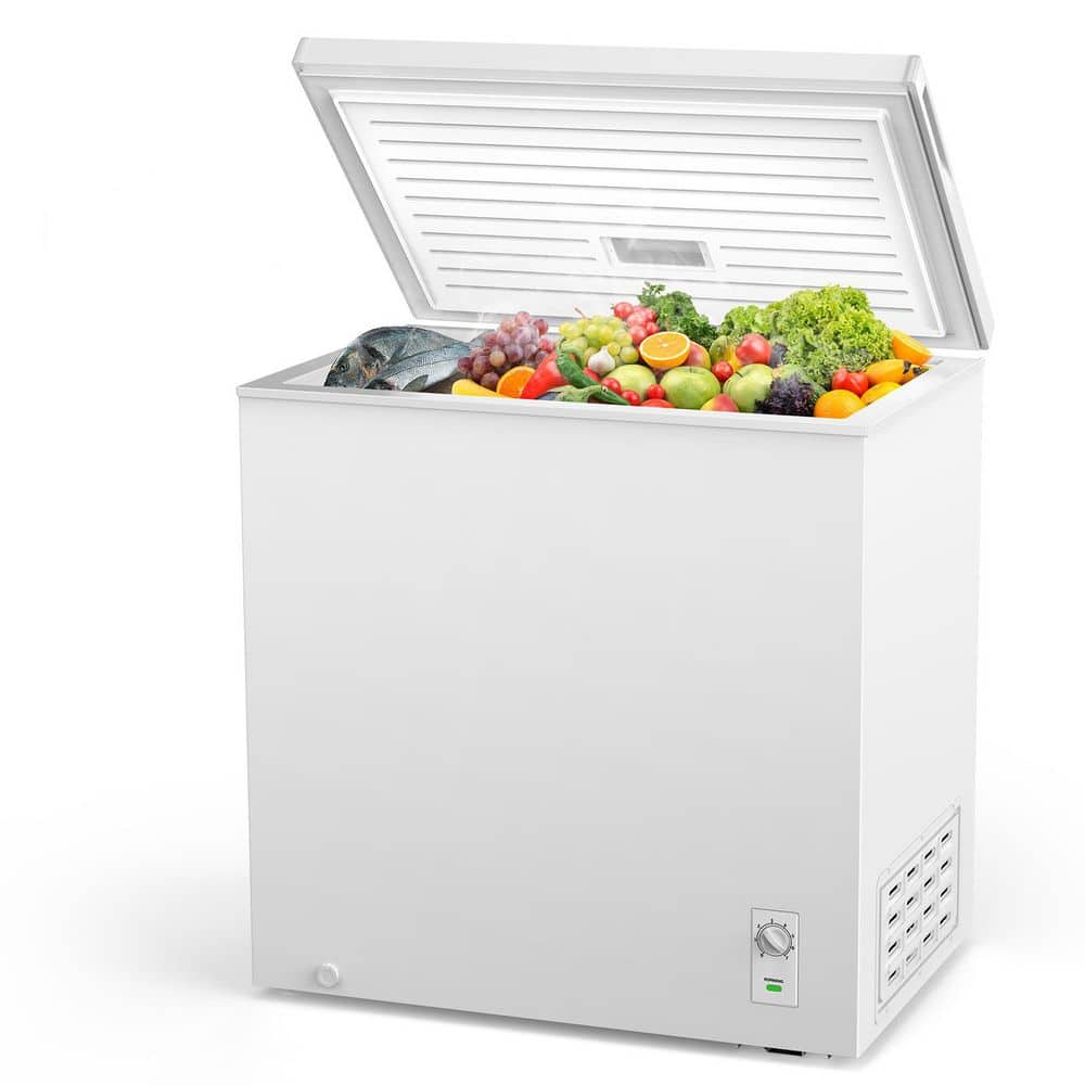 COWSAR 33.19 in. 7 cu. ft. Manual Defrost Chest Freezer with Adjustable Temperature and Garage Ready in White