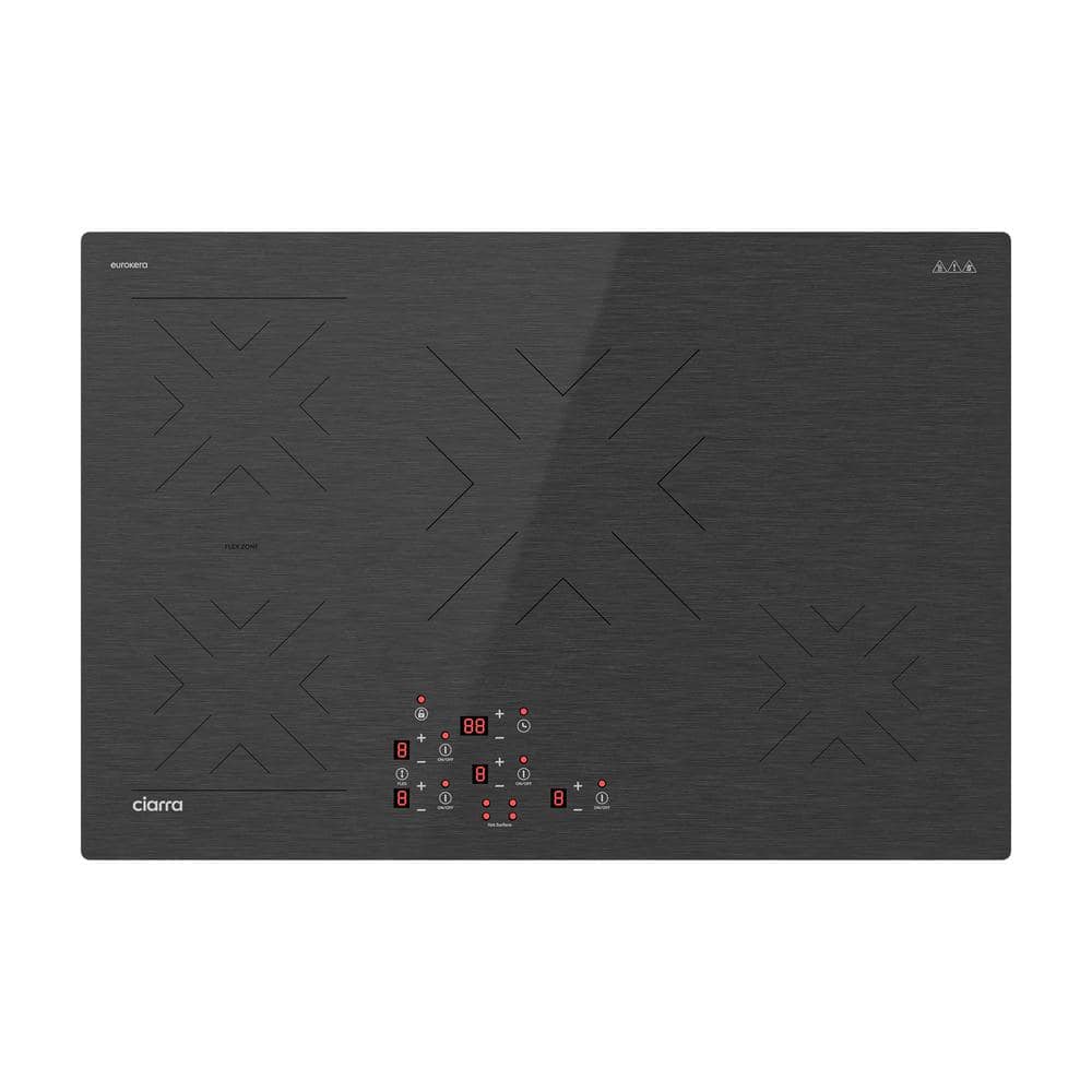 JEREMY CASS BigChef 30 in. 4 Burner Elements Induction Cooktop in Black with Glass Top, Speed Boost, Flex Zone Elements, Safety Lock