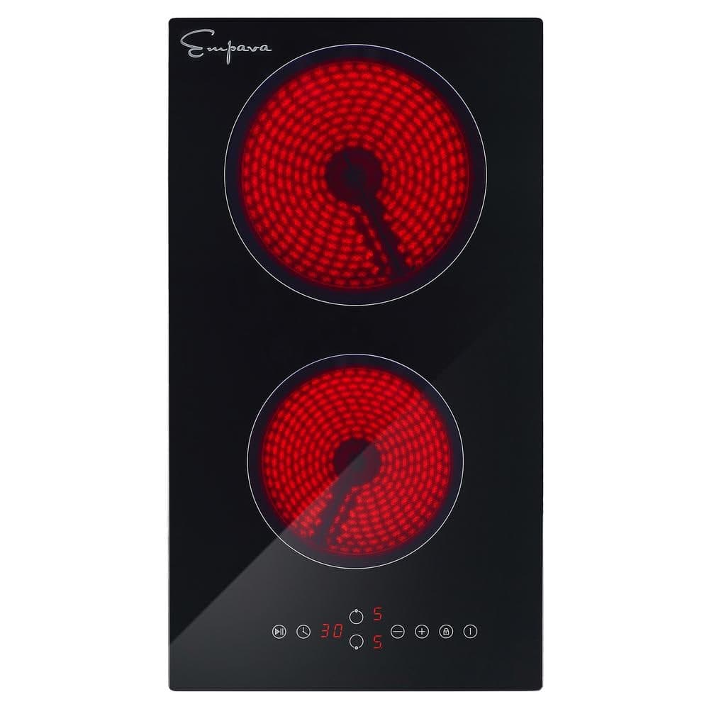 Empava 12 in. Built-In Smooth Surface Radiant Electric Cooktop in Black with 2 Elements