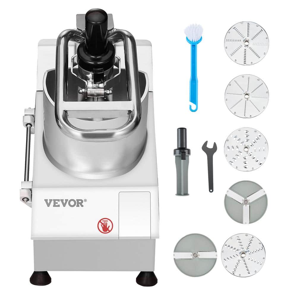 VEVOR Food Processor and Vegetable Chopper, No-Cups 2-Feeding Holes Food-Grade Stainless Steel Food Processor Chopper