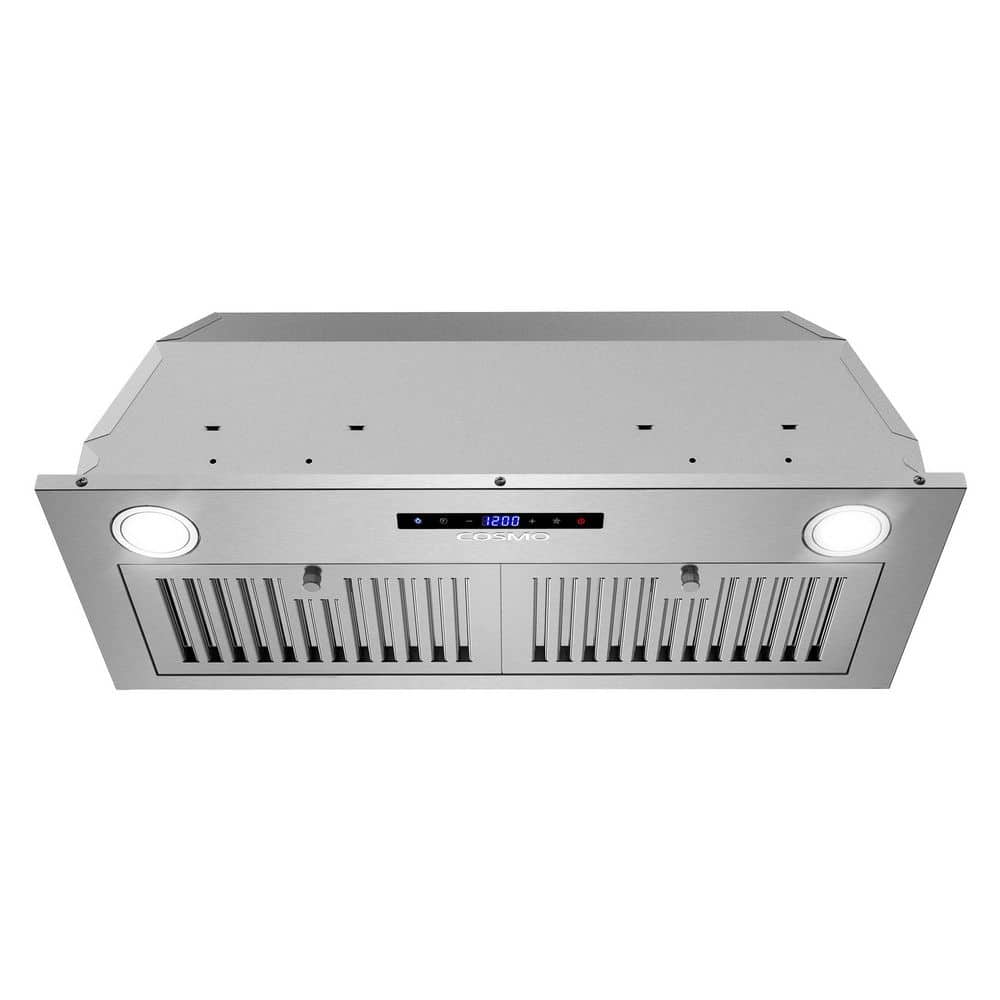 Cosmo 30 in. Lumin Collection 380 CFM Ducted Insert Range Hood, Touch Controls, LED Lights, Stainless Steel