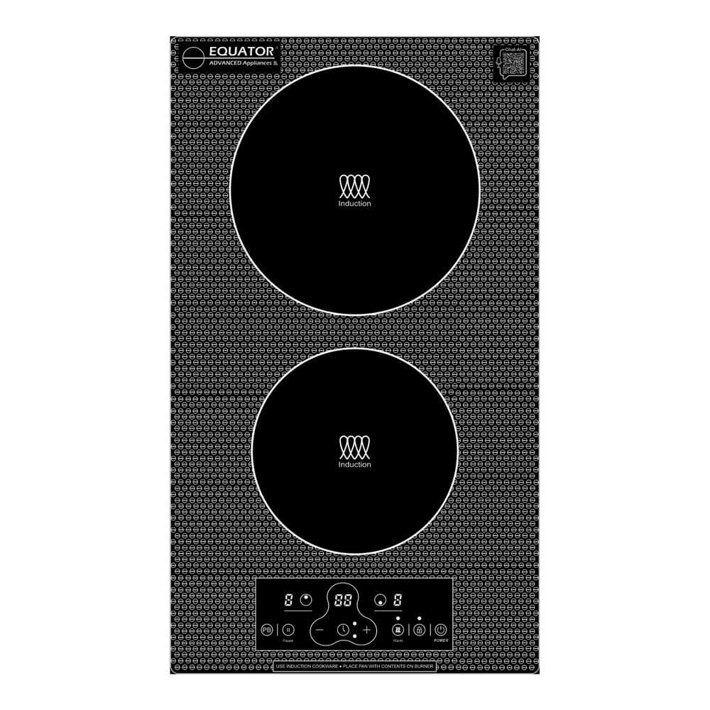 Equator 12 in. Built-In/Freestanding Glass Surface Electric 2 Elements Vertical Induction Cooktop 110-Volt in Black ED