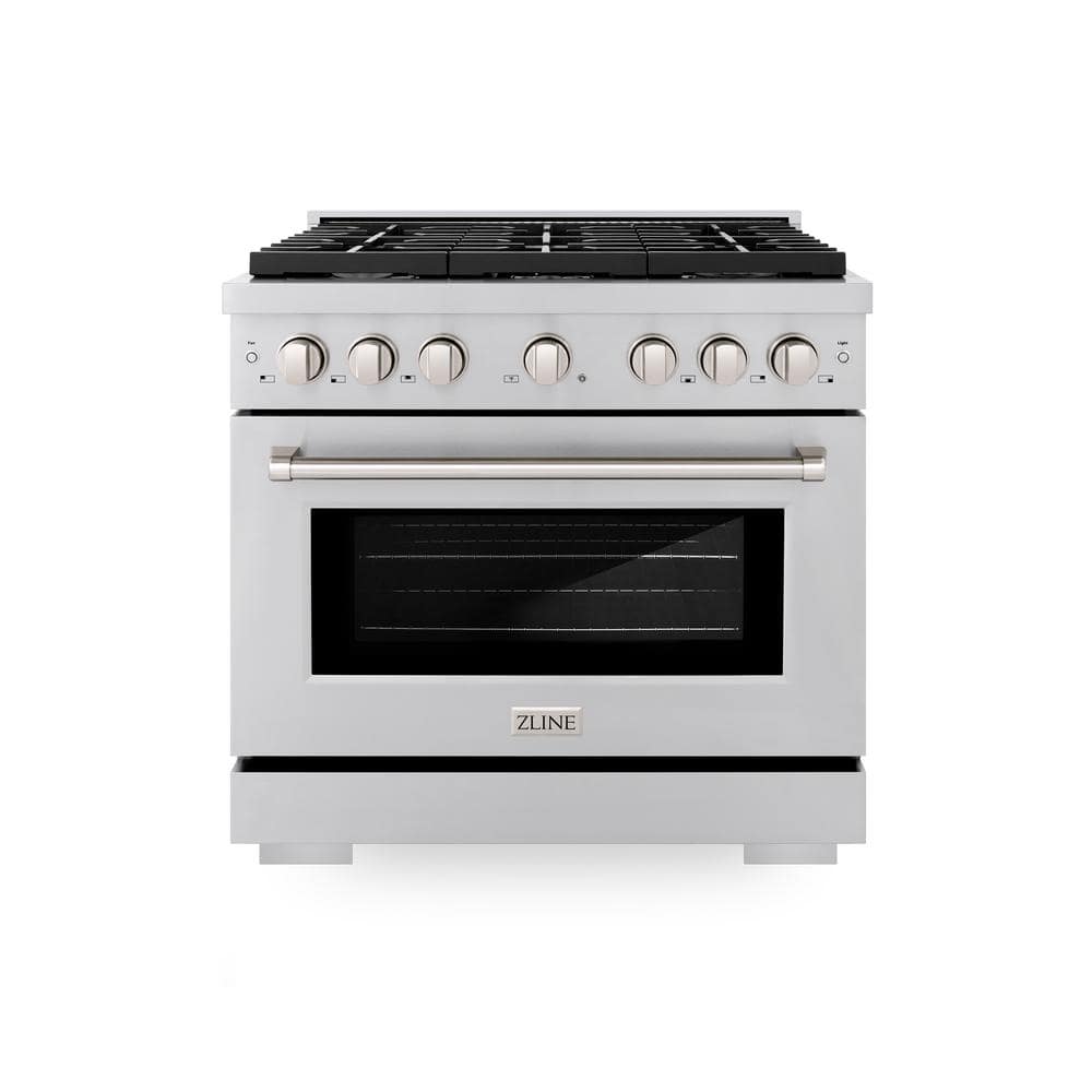 ZLINE Kitchen and Bath Paramount 36 in. 6-Burner Dual Fuel Range with Convection Oven in Stainless Steel