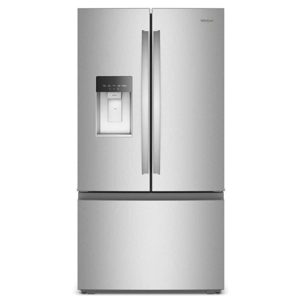 Whirlpool 36 in. 23 cu. ft. Counter Depth French Door Refrigerator in Fingerprint Resistant Stainless with In-Door Water & Ice