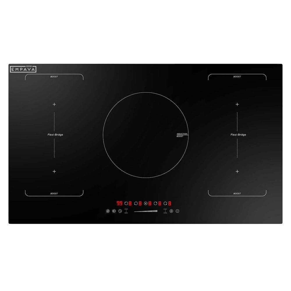 Empava 36 in. Built-In ETL-Certified 5 Burners Induction Cooktop 2 X Bridge Element Smooth Top Electric Stove 240-Volt in Black