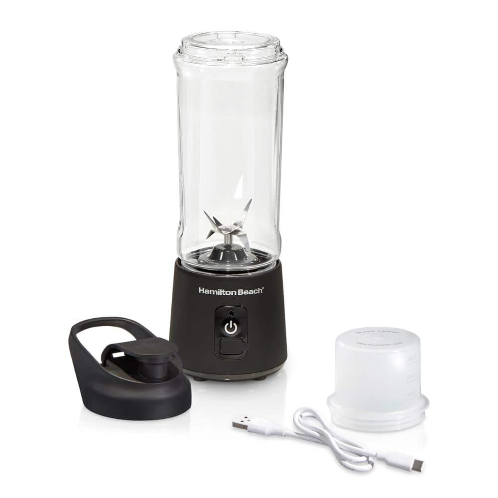 Hamilton Beach Blend Now 16 oz. Single Speed Black Cordless Portable Blender with Travel Lid