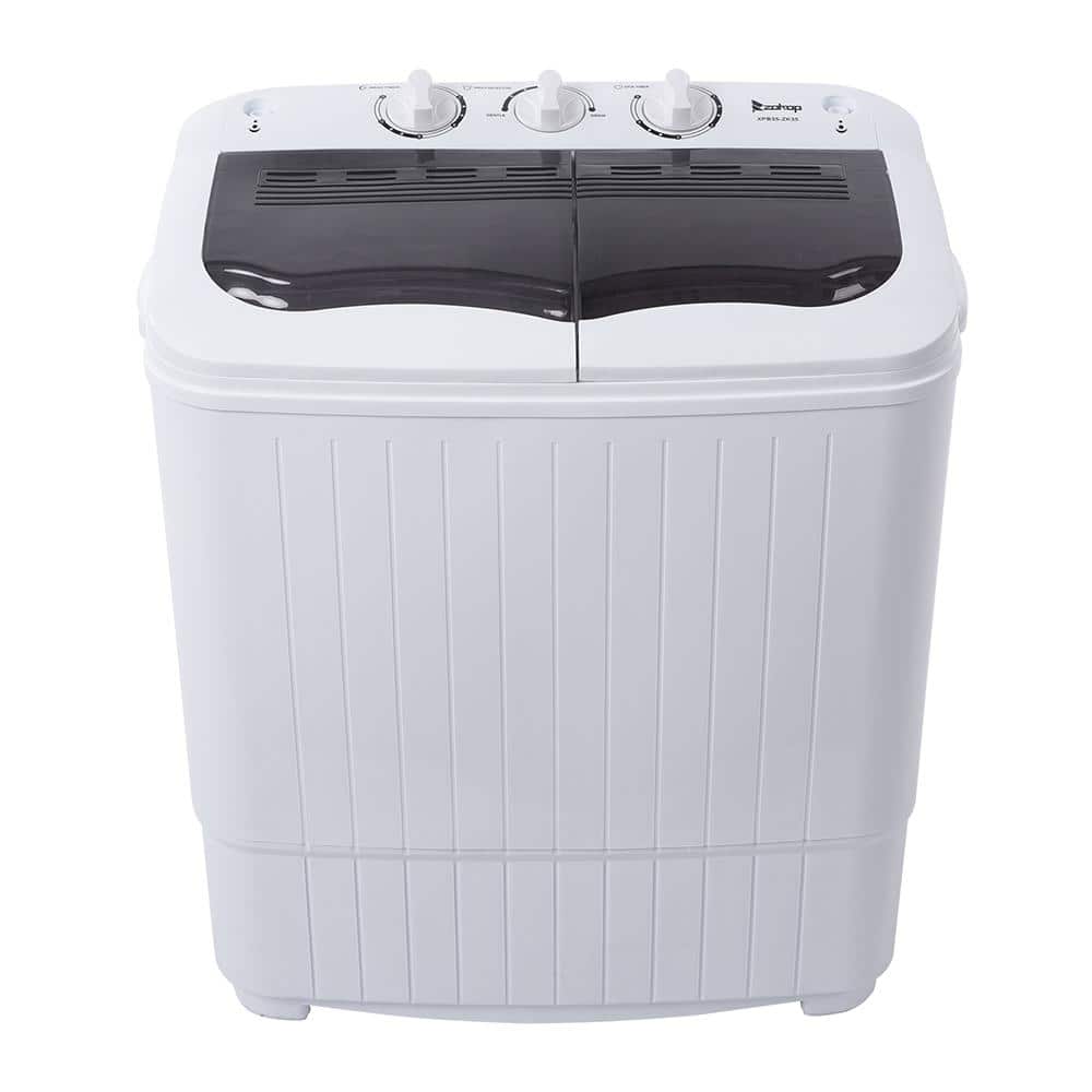 Karl home 21.26 in. 14.3 lbs. Portable Top Load Semi-Automatic Twin Tube Washing Machine in White