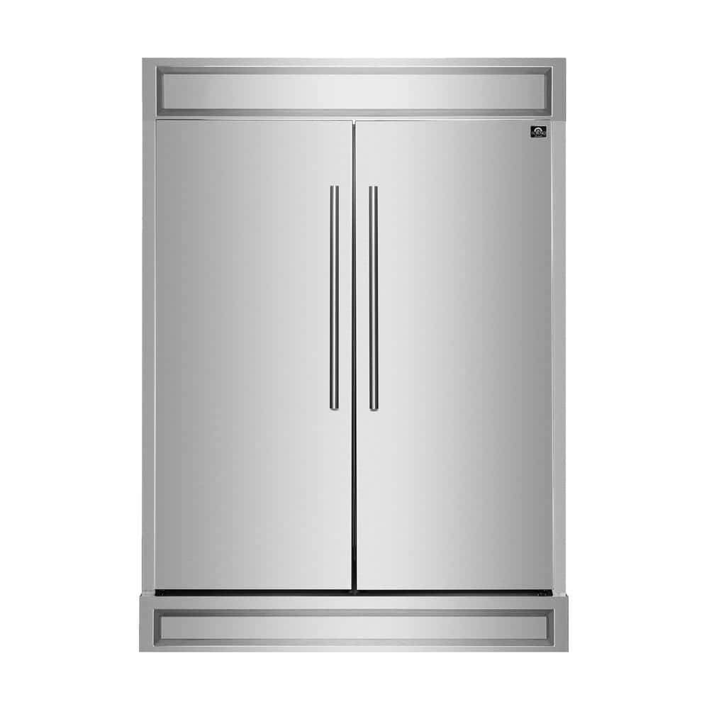 Forno Maderno 2-Piece 56 in. Convertible French Door Refrigerator/Freezer in Stainless Steel, 27.2 cu. ft., Decorative Grill