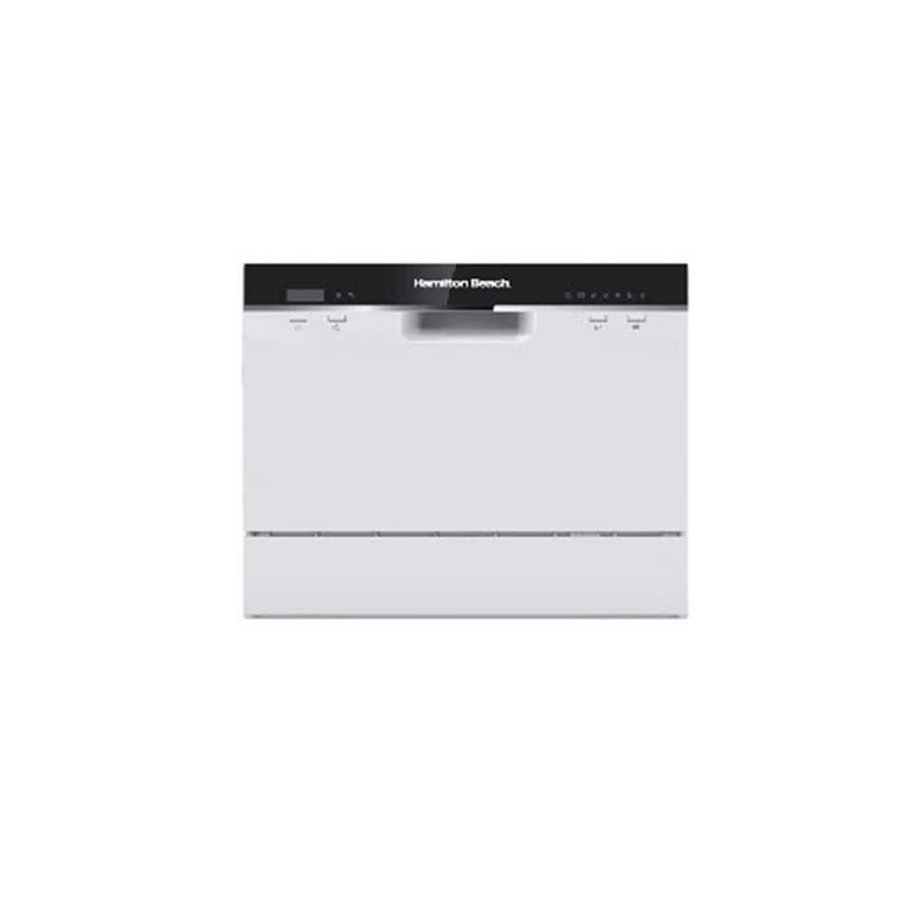 Hamilton Beach 24 in. White Electronic CounterTop Control 600120-volt Dishwasher with 6-Cycles, 6 Place Settings Capacity