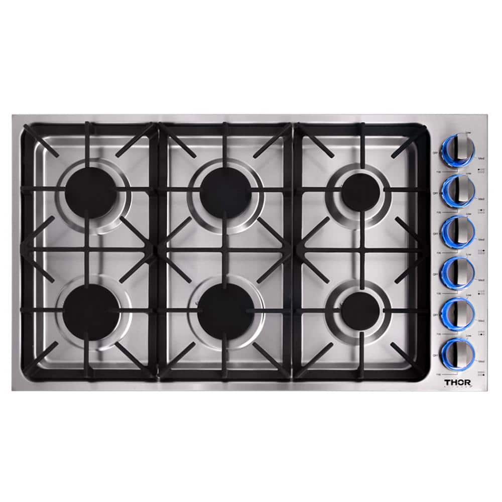 Thor Kitchen 36 in. Drop-in Gas Cooktop in Stainless Steel