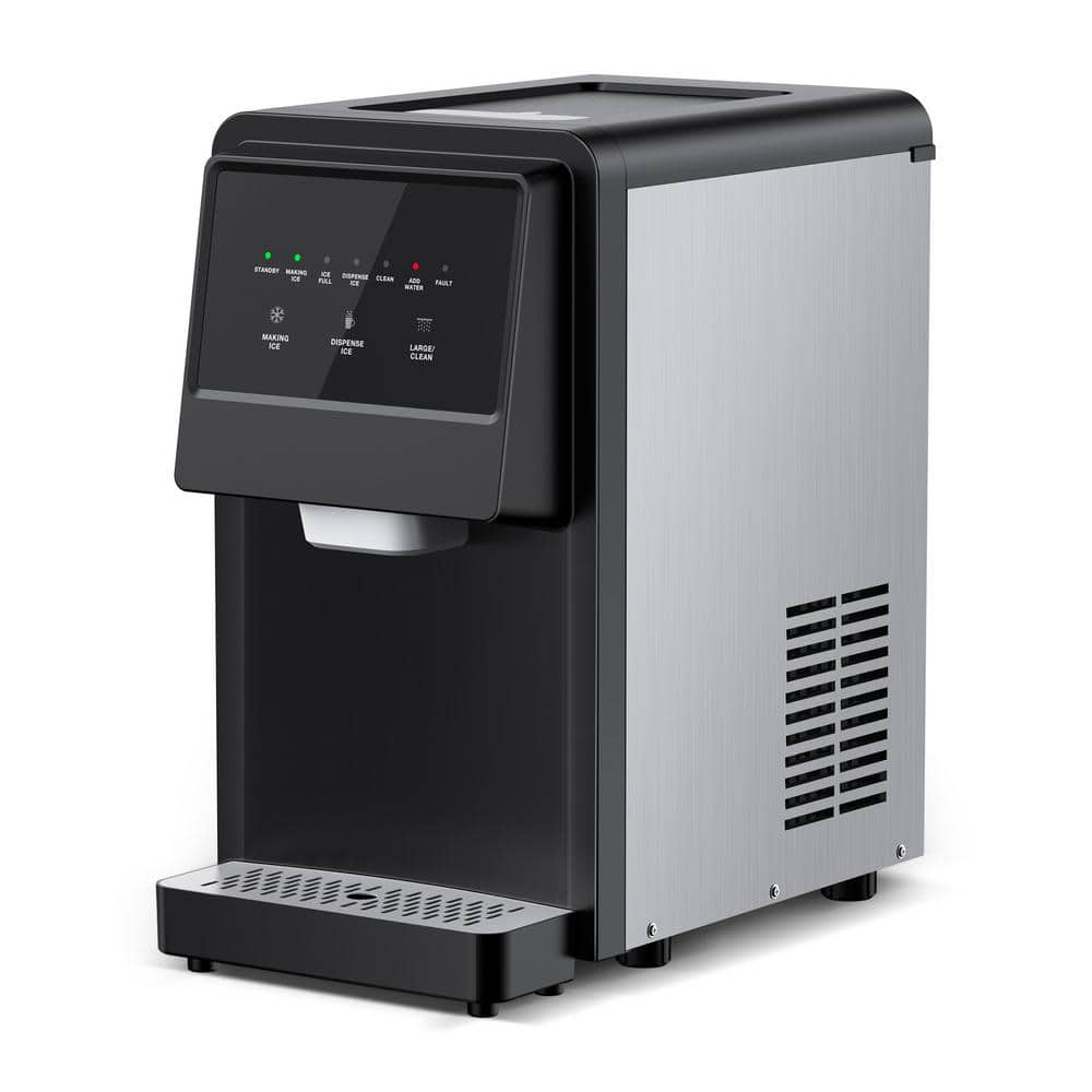 Velivi 12. 2 in. Ice Maker 70 lbs. /24-Hour Self-Cleaning Freestanding Nugget Ice Maker with 6 lbs. Ice Storage Stainless Steel