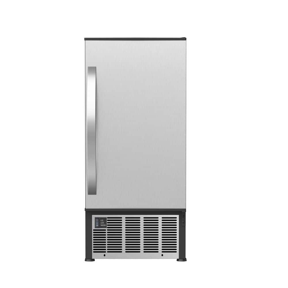 EdgeStar 15 in. Wide 50 lb. Built-In Ice Maker in Stainless Steel and Black