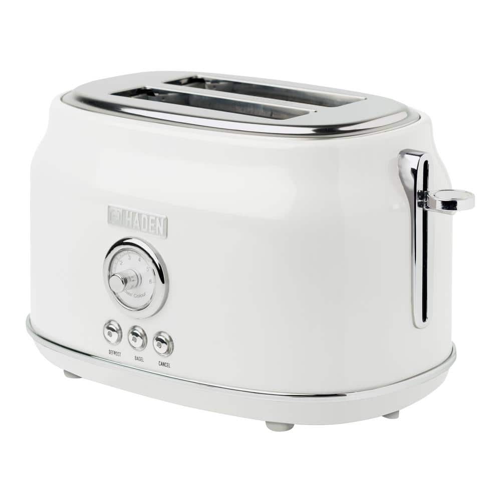 HADEN Dorset 900-Watt 2-Slice Wide Slot Ivory Retro Toaster with Removable Crumb Tray and Adjustable Settings