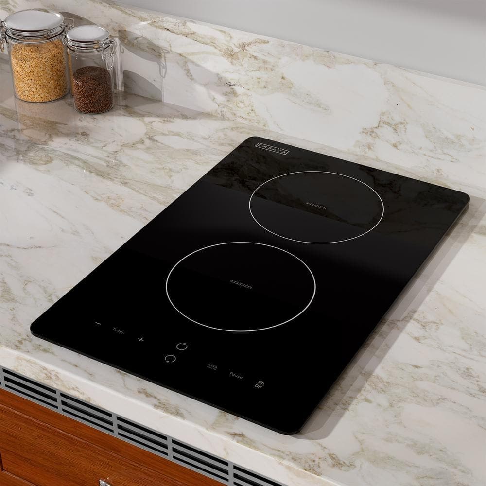 Empava Portable 13.4 in. Induction Electric Cooktop in Black with 2 Elements