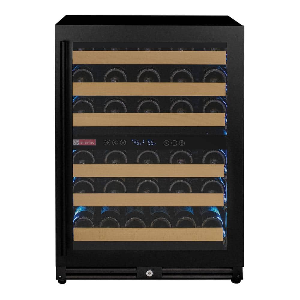 Allavino Reserva Series Digital 56-Bottle Dual Zone Wine Cellar Cooling Unit in Black with Right Hinge Door