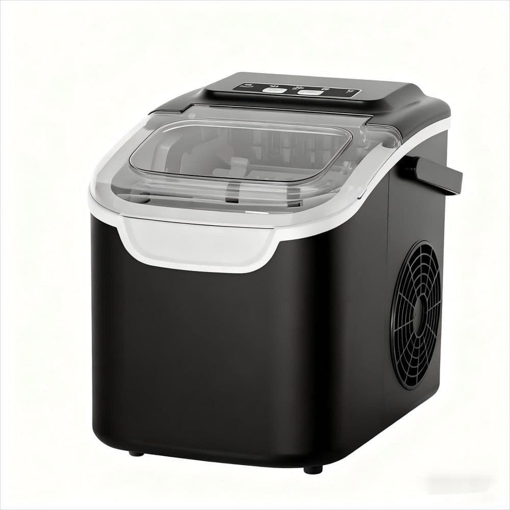 COWSAR 8.66 in. 26 lb. Portable Ice Maker Bullet Ice Machine with Selectable Ice Size in Black