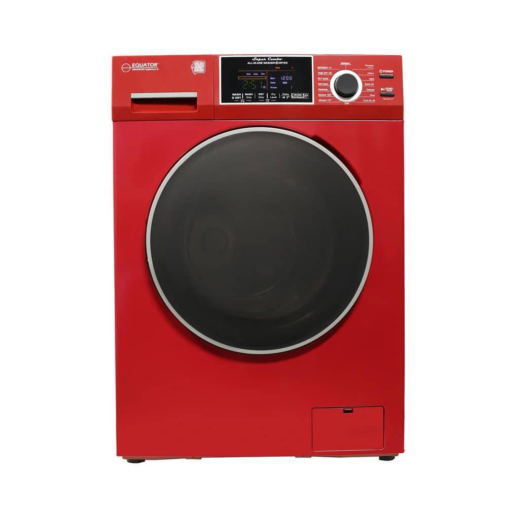 Equator 1.62 cu. ft. All-in-One Washer Dryer Combo Ventless/Vented Pet Cycle 110-Volt in Merlot
