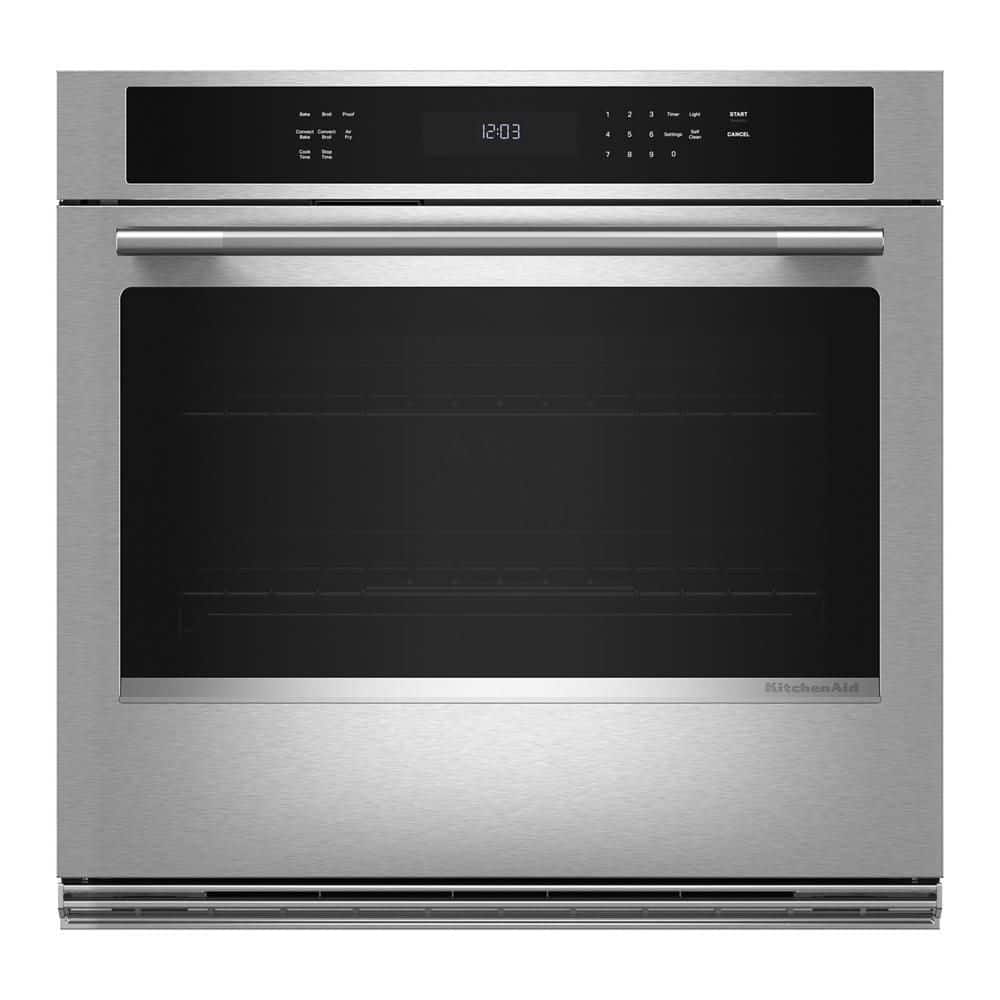KitchenAid 30 in. Single Electric Wall Oven with Air Fry Mode in PrintShield Stainless