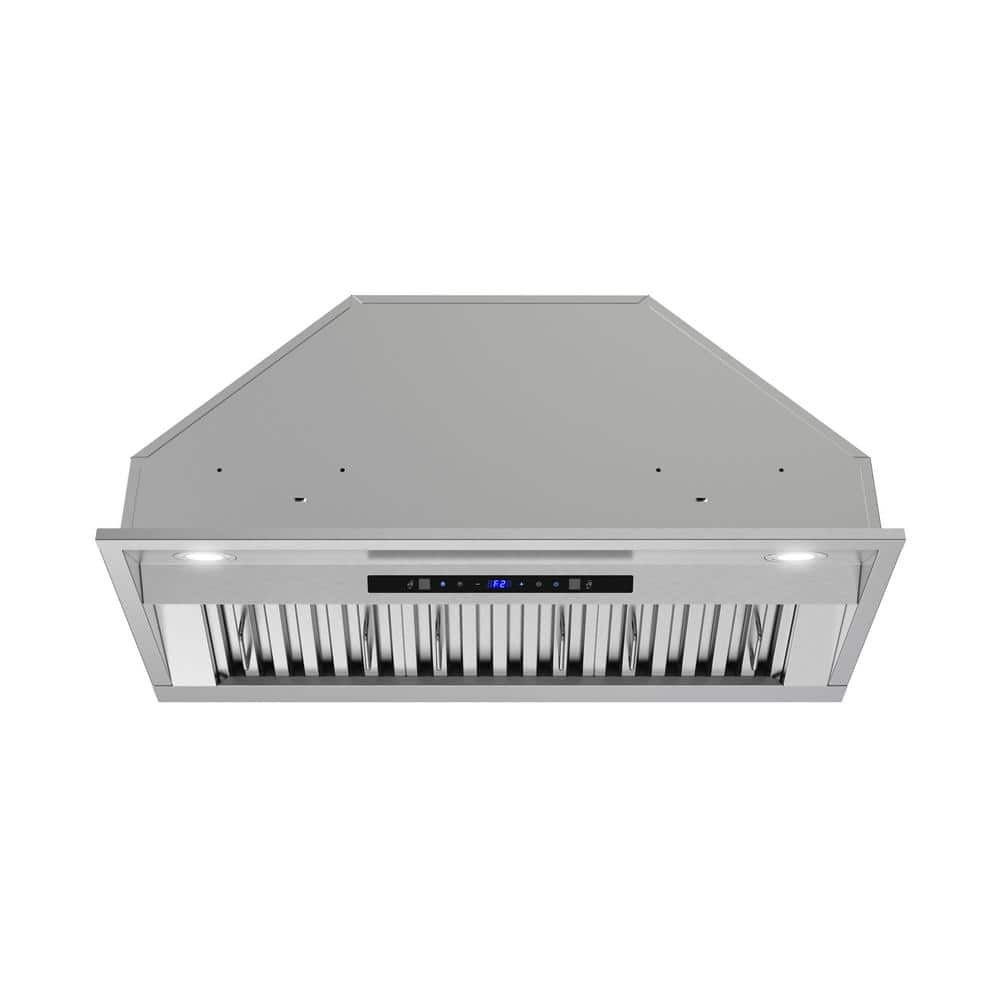Streamline 34 in. 350 CFM Frascati Ducted Insert Range Hood in Brushed Stainless Steel,Baffle Filters, Touchpad Control, LED Lights