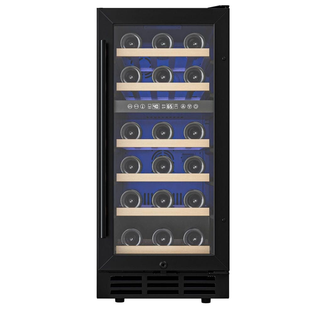 EUHOMY 15 in. Dual Zone 30-Bottle Undercounter/ Freestanding Wine Cooler in Black