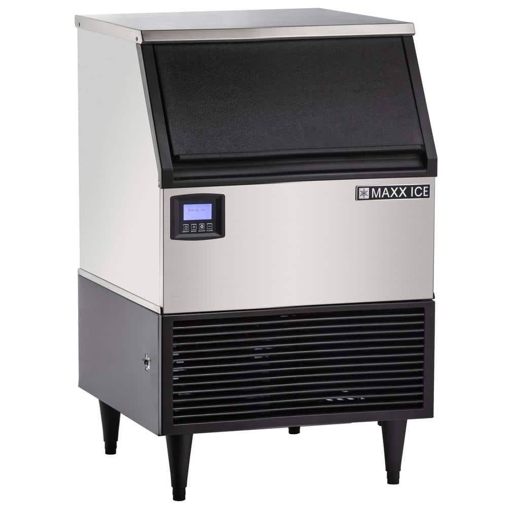 Maxx Ice Intelligent Series 24 in. W Self-Contained Commercial 199 lbs. Full Dice Ice Cubes Ice Machine in Stainless Steel