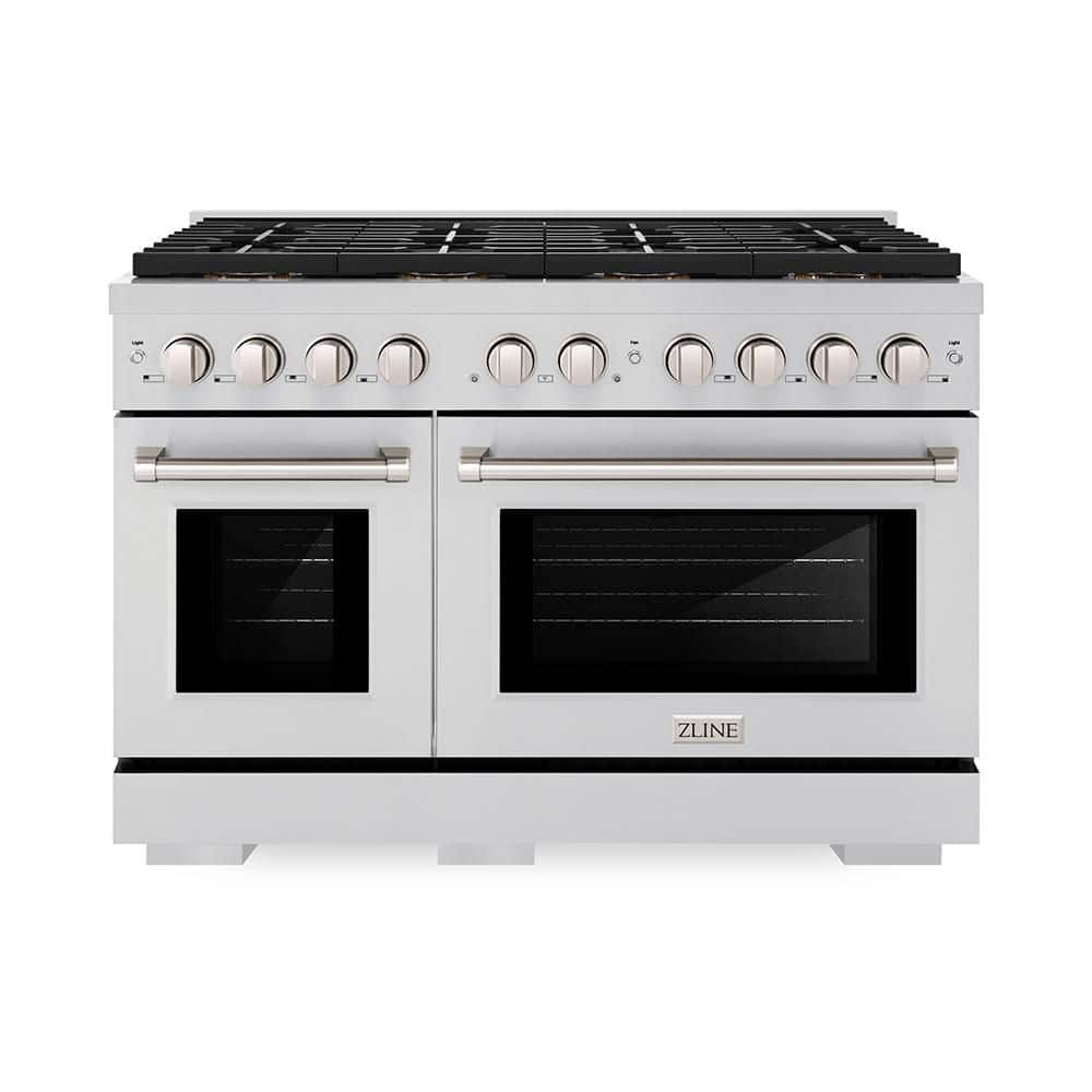 ZLINE Kitchen and Bath 48 in. 6.7 cu. ft. Paramount Dual Fuel Range with 8 Burner DuoPro Cooktop and Dual Ovens in Stainless Steel