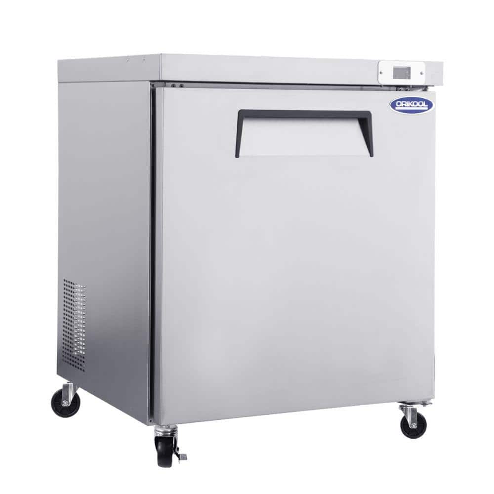 Biscayne Bay Moray 29 in. 8 cu.ft Frost Free Defrost Commercial Under-Counter Upright Freezer in Stainless with Solid Door