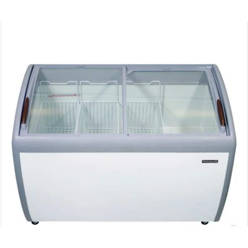 Frigidaire EFRF930 37.4 in Wide 9 cu.ft. Freezer, Manual Defrost Chest Freezer with Glass top in White Garage Ready