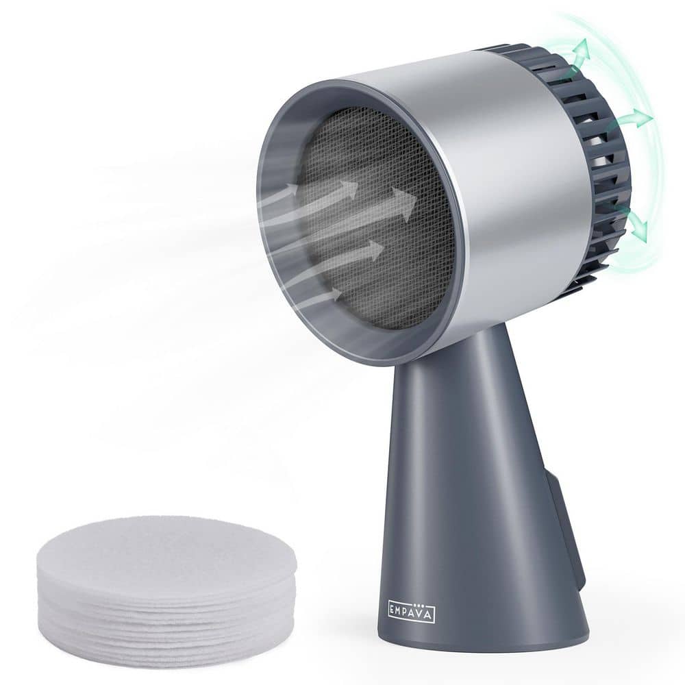 Empava 6 in. Portable Countertop Ductless Range Hood-Kitchen Stove 3-Speed Exhaust Fan-Workbench / RVs Air Purifier in Gray