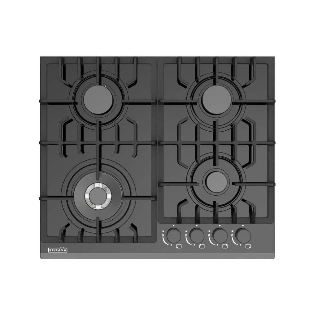 Empava Built-in 24 in. Gas Cooktop - 4 Sealed Burners Cook Tops in Black