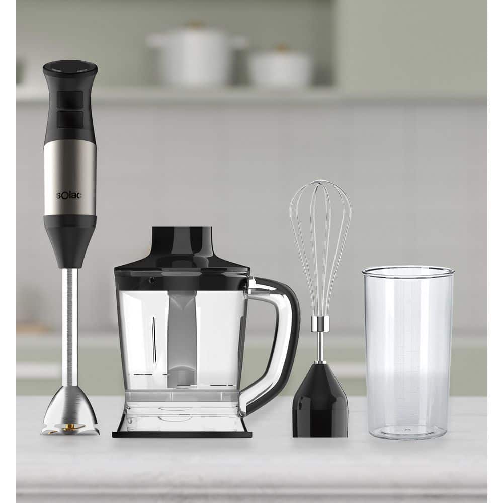 SOLAC 1000-Watt Stainless-Steel Professional Hand Blender with Accessories Kit