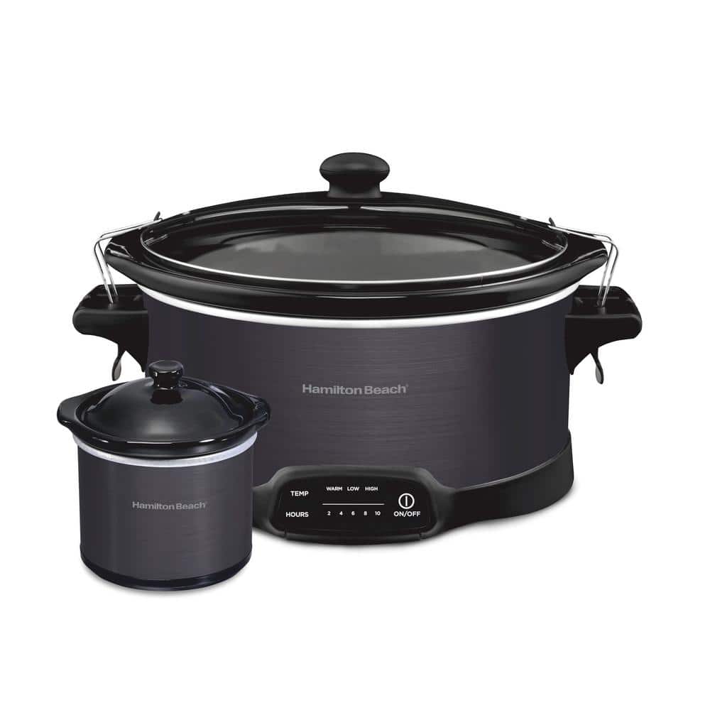 Hamilton Beach 7-quart Black Programmable Slow Cooker with Party Dipper