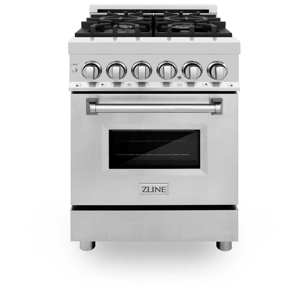 ZLINE Kitchen and Bath 24 in. 4 Burner Dual Fuel Range in Stainless Steel