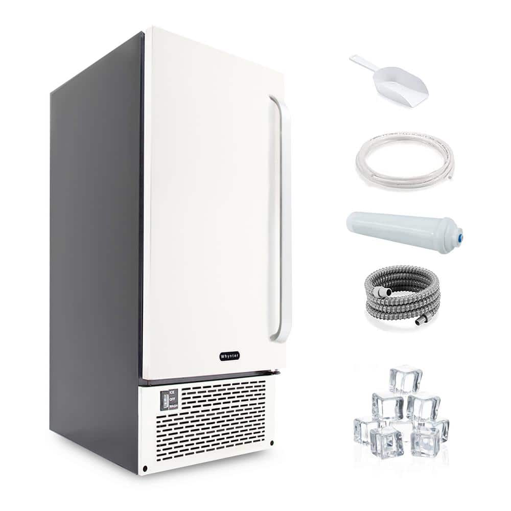 Whynter 15 in. 80 lbs Built-In Ice Maker Clear Ice Energy Star NSF Inline Water Filter in Stainless Steel