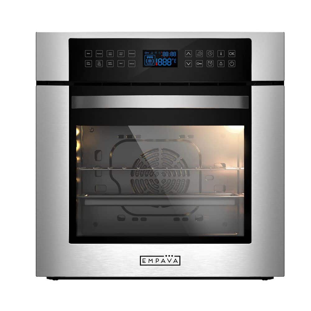 Empava 24 in. Electric Single Wall Oven 2.3 cu. ft. Capacity Touch Control Kitchen Compact Convection Oven in Stainless Steel
