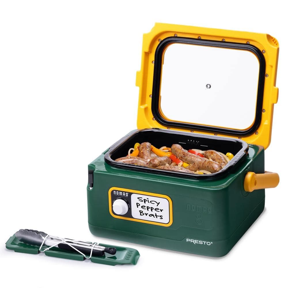 Presto GameDay 8-Quart Nomad Traveling Slow Cooker Green-Yellow