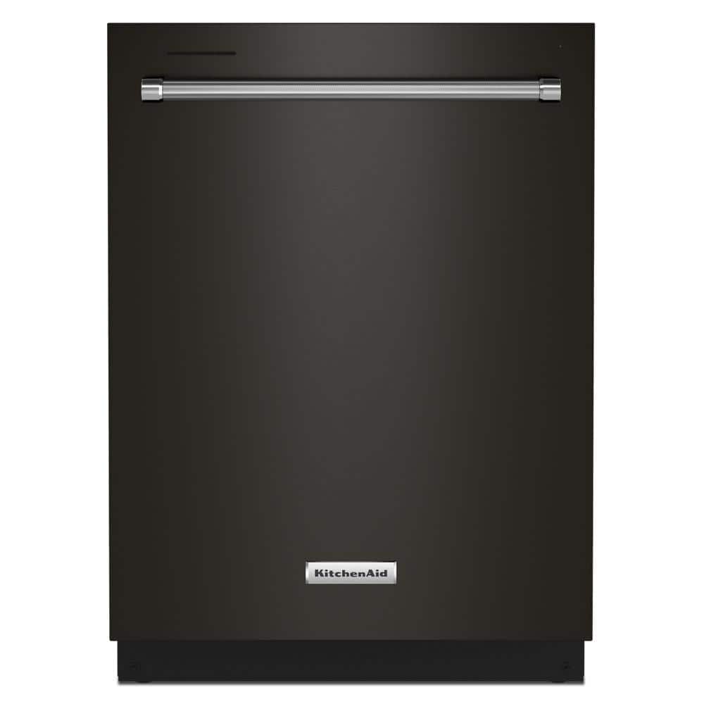 KitchenAid 24 in. Built-In Tall Tub Dishwasher in Black Stainless Steel with Third Level Jet Rack
