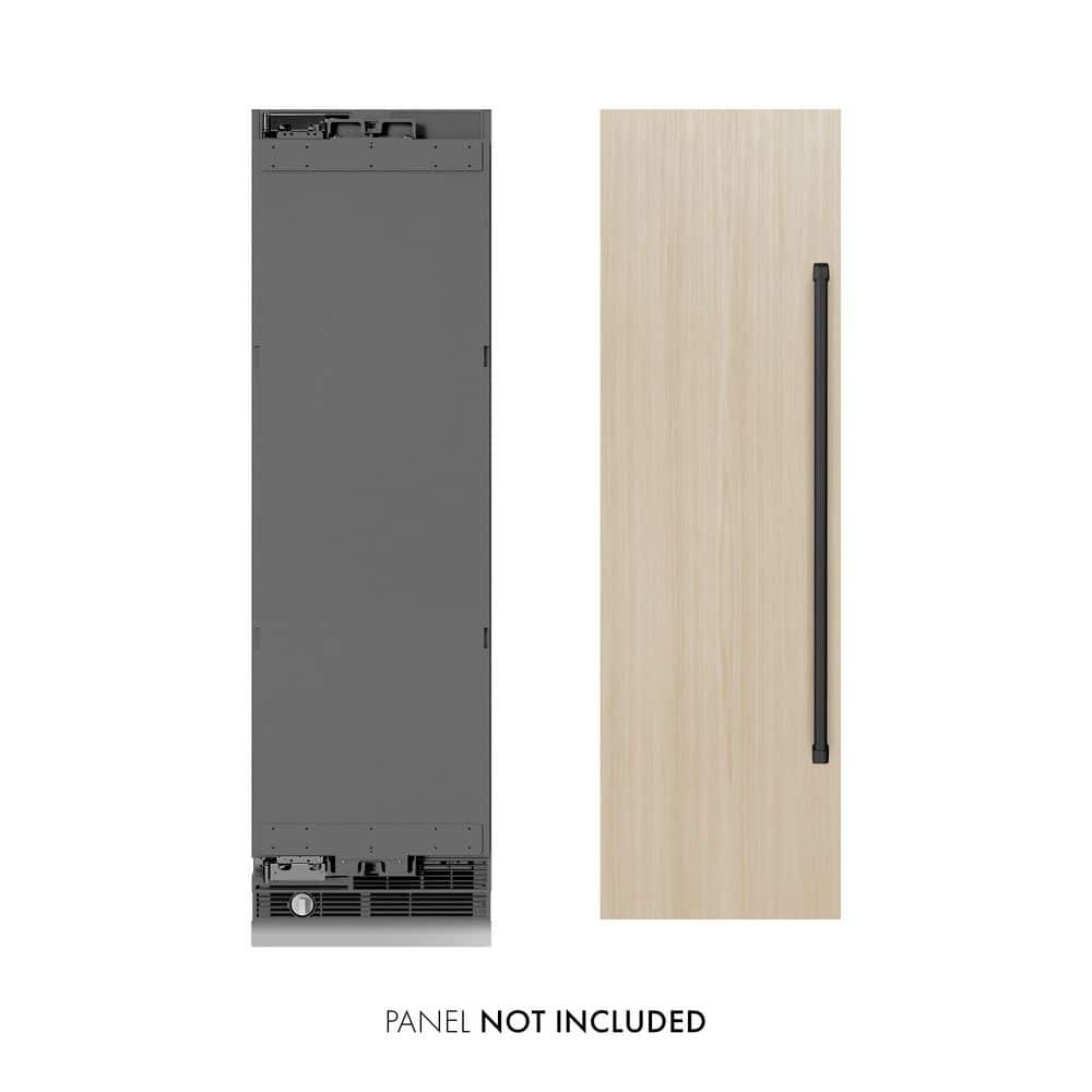 ZLINE Kitchen and Bath 24 in. 12.4 cu. ft. Upright Column Freezer with Panel Ready Door, Graphite Gray Interior, and Matte Black Accents