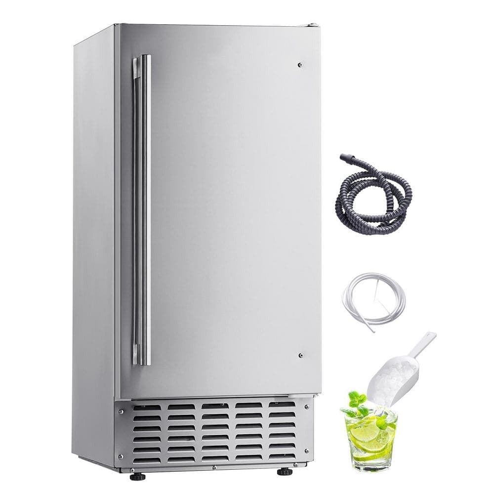 VEVOR Undercounter Ice Maker 66 lbs./Day Stainless Steel Built-in Freestanding 14.96 in. W for Commercial Home Kitchen Nugget